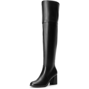 image:imageDREAM PAIRS Womens Thigh High Block Heel Over The Knee BootsBlackpu
