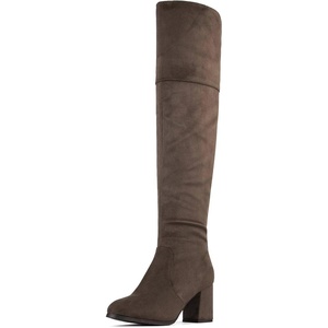 image:imageDREAM PAIRS Womens Thigh High Block Heel Over The Knee BootsKhaki