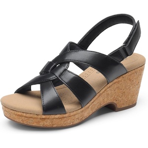 image:imageDREAM PAIRS Womens Wedge Sandals Comfortable Open Toe Platform Casual Dressy Cork Summer Dress ShoesBlack