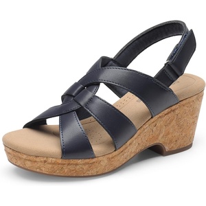 image:imageDREAM PAIRS Womens Wedge Sandals Comfortable Open Toe Platform Casual Dressy Cork Summer Dress ShoesNavy