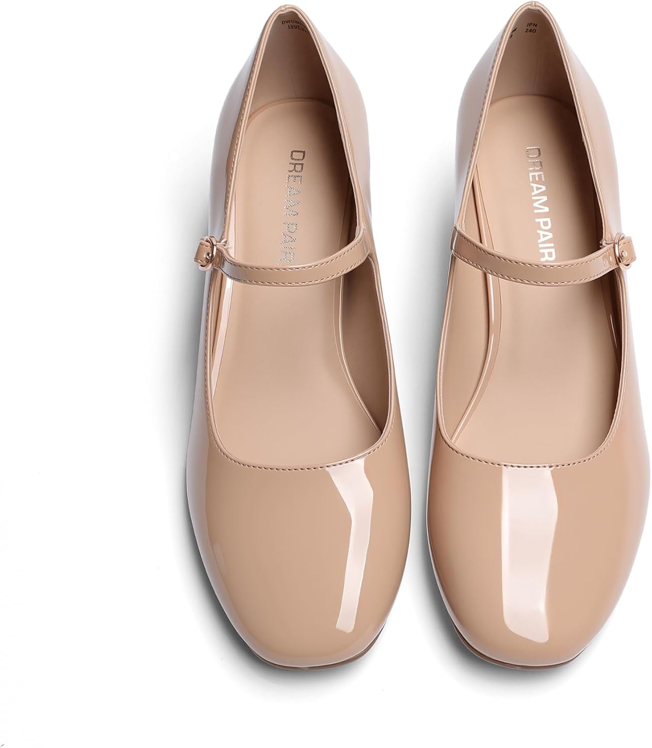 image:imageDREAM PAIRS Womens Mary Jane Shoes Chunky Block Short Heels 217 Closed Round Toe Vintage Wedding Shoes Comfort Dress Pump Shoes for Daily LifeNude