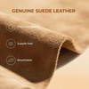 image:imageDREAM PAIRS Ankle Winter Mini Boots for Women Genuine Suede Faux Fur Lining Water Resistant Warm Snow Boots Slip On Memory Foam Comfort Booties FuzzyClassicChestnut