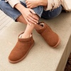 image:imageDREAM PAIRS Ankle Winter Mini Boots for Women Genuine Suede Faux Fur Lining Water Resistant Warm Snow Boots Slip On Memory Foam Comfort Booties FuzzyClassicChestnut