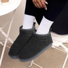image:imageDREAM PAIRS Ankle Winter Mini Boots for Women Genuine Suede Faux Fur Lining Water Resistant Warm Snow Boots Slip On Memory Foam Comfort Booties FuzzyClassicGrey