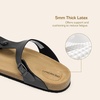 image:imageDREAM PAIRS Arch Support Thong Sandals for Women Casual Leather Flip Flops Dressy Slides with Soft Cork Footbed Adjustable Strap for Summer Beach VacationBlack