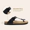 image:imageDREAM PAIRS Arch Support Thong Sandals for Women Casual Leather Flip Flops Dressy Slides with Soft Cork Footbed Adjustable Strap for Summer Beach VacationBlack