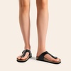 image:imageDREAM PAIRS Arch Support Thong Sandals for Women Casual Leather Flip Flops Dressy Slides with Soft Cork Footbed Adjustable Strap for Summer Beach VacationBlack