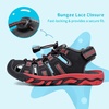 image:imageDREAM PAIRS Boys Girls Summer Outdoor Athletic Sport Sandals Walking Water Hiking Hook and Loop Adjustable Multicolor for ToddlerLittleBig KidsBlackGreyRed