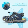 image:imageDREAM PAIRS Boys Girls Summer Outdoor Athletic Sport Sandals Walking Water Hiking Hook and Loop Adjustable Multicolor for ToddlerLittleBig KidsDark Blue
