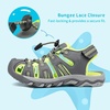 image:imageDREAM PAIRS Boys Girls Summer Outdoor Athletic Sport Sandals Walking Water Hiking Hook and Loop Adjustable Multicolor for ToddlerLittleBig KidsGreyNeonGreen
