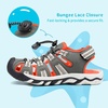 image:imageDREAM PAIRS Boys Girls Summer Outdoor Athletic Sport Sandals Walking Water Hiking Hook and Loop Adjustable Multicolor for ToddlerLittleBig KidsOliveGreenOrange