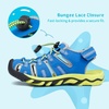image:imageDREAM PAIRS Boys Girls Summer Outdoor Athletic Sport Sandals Walking Water Hiking Hook and Loop Adjustable Multicolor for ToddlerLittleBig KidsRoyalBlueNeonGreen