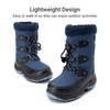 image:imageDREAM PAIRS Boys Snow Boots Camouflage Slip Resistant Faux Fur Lined Winter Shoes for LittleBig KidDark Blue