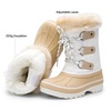 image:imageDREAM PAIRS Boys amp Girls Faux FurLined Winter Snow Boots for LittleBig KidsBeigeWhite