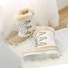 image:imageDREAM PAIRS Boys amp Girls Faux FurLined Winter Snow Boots for LittleBig KidsBeigeWhite