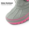 image:imageDREAM PAIRS Boys amp Girls Faux FurLined Winter Snow Boots for LittleBig KidsGreyFuchsia