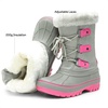 image:imageDREAM PAIRS Boys amp Girls Faux FurLined Winter Snow Boots for LittleBig KidsGreyFuchsia