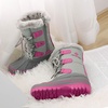 image:imageDREAM PAIRS Boys amp Girls Faux FurLined Winter Snow Boots for LittleBig KidsGreyFuchsia
