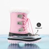 image:imageDREAM PAIRS Boys amp Girls Faux FurLined Winter Snow Boots for LittleBig KidsGreyPink
