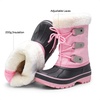 image:imageDREAM PAIRS Boys amp Girls Faux FurLined Winter Snow Boots for LittleBig KidsGreyPink