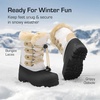 image:imageDREAM PAIRS Boys amp Girls Waterproof Winter Snow Boots for Little KidBig KidBeigeWhite