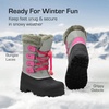 image:imageDREAM PAIRS Boys amp Girls Waterproof Winter Snow Boots for Little KidBig KidGreyFuchsia