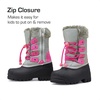 image:imageDREAM PAIRS Boys amp Girls Waterproof Winter Snow Boots for Little KidBig KidGreyFuchsia