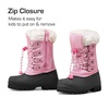 image:imageDREAM PAIRS Boys amp Girls Waterproof Winter Snow Boots for Little KidBig KidGreyPink