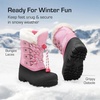 image:imageDREAM PAIRS Boys amp Girls Waterproof Winter Snow Boots for Little KidBig KidGreyPink