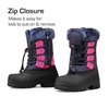 image:imageDREAM PAIRS Boys amp Girls Waterproof Winter Snow Boots for Little KidBig KidNavyFuchsia