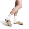 image:imageDREAM PAIRS Clogs for Women Suede Mules Wide Toe Shoes Wide Width Slip On Comfortable Clogs with Lightweight Soft Footbed AntiSlip Outsole Arch SupportApricot