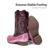 image:imageDREAM PAIRS Cowgirl Cowboy Western Boots Girls Mid Calf Riding Shoes Little KidBig KidPinkglitter