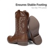 image:imageDREAM PAIRS Cowgirl Cowboy Western Boots Girls Mid Calf Riding Shoes Little KidBig KidTan