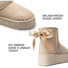 image:imageDREAM PAIRS Genuine Suede Classic Platform Boots for Women Water Resistant FuzzyClassic Ankle Winter Snow Low Boots with DIY Bows Faux Fur Lining Memory Foam AntiSlipSand