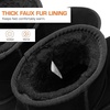 image:imageDREAM PAIRS Genuine Suede Classic Platform Boots for Women Water Resistant FuzzyClassic Ankle Winter Snow Low Boots with DIY Bows Faux Fur Lining Memory Foam AntiSlipBlack