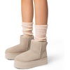 image:imageDREAM PAIRS Genuine Suede Classic Platform Boots for Women Water Resistant FuzzyClassic Ankle Winter Snow Low Boots with DIY Bows Faux Fur Lining Memory Foam AntiSlipSand