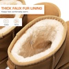 image:imageDREAM PAIRS Genuine Suede Classic Platform Boots for Women Water Resistant FuzzyClassic Ankle Winter Snow Low Boots with DIY Bows Faux Fur Lining Memory Foam AntiSlipChestnut