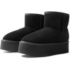 image:imageDREAM PAIRS Genuine Suede Classic Platform Boots for Women Water Resistant FuzzyClassic Ankle Winter Snow Low Boots with DIY Bows Faux Fur Lining Memory Foam AntiSlipBlack