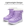 image:imageDREAM PAIRS Girls Boys Winter Snow Boots Slip Resistant Faux Fur Lined Windproof Warm SlipOn Boots for KidsPurple