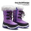 image:imageDREAM PAIRS Girls Snow Boots Warm Cozy AntiSlip Lightweight Mid Calf Faux Fur Lining Winter Shoes for LittleBig KidsPurple