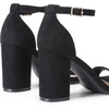 image:imageDREAM PAIRS Heels for Women Chunky Block Heel Open Toe Ankle Strap 35 Inch Heeled Sandals for Party Date WeddingBlacksuede