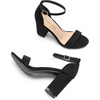 image:imageDREAM PAIRS Heels for Women Chunky Block Heel Open Toe Ankle Strap 35 Inch Heeled Sandals for Party Date WeddingBlacksuede