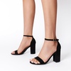 image:imageDREAM PAIRS Heels for Women Chunky Block Heel Open Toe Ankle Strap 35 Inch Heeled Sandals for Party Date WeddingBlacksuede