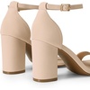 image:imageDREAM PAIRS Heels for Women Chunky Block Heel Open Toe Ankle Strap 35 Inch Heeled Sandals for Party Date WeddingNudenubuck