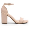 image:imageDREAM PAIRS Heels for Women Chunky Block Heel Open Toe Ankle Strap 35 Inch Heeled Sandals for Party Date WeddingNudesuede