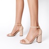 image:imageDREAM PAIRS Heels for Women Chunky Block Heel Open Toe Ankle Strap 35 Inch Heeled Sandals for Party Date WeddingNudesuede