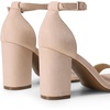 image:imageDREAM PAIRS Heels for Women Chunky Block Heel Open Toe Ankle Strap 35 Inch Heeled Sandals for Party Date WeddingNudesuede