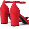 image:imageDREAM PAIRS Heels for Women Chunky Block Heel Open Toe Ankle Strap 35 Inch Heeled Sandals for Party Date WeddingRed