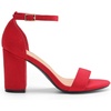 image:imageDREAM PAIRS Heels for Women Chunky Block Heel Open Toe Ankle Strap 35 Inch Heeled Sandals for Party Date WeddingRed