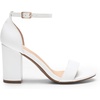 image:imageDREAM PAIRS Heels for Women Chunky Block Heel Open Toe Ankle Strap 35 Inch Heeled Sandals for Party Date WeddingWhite
